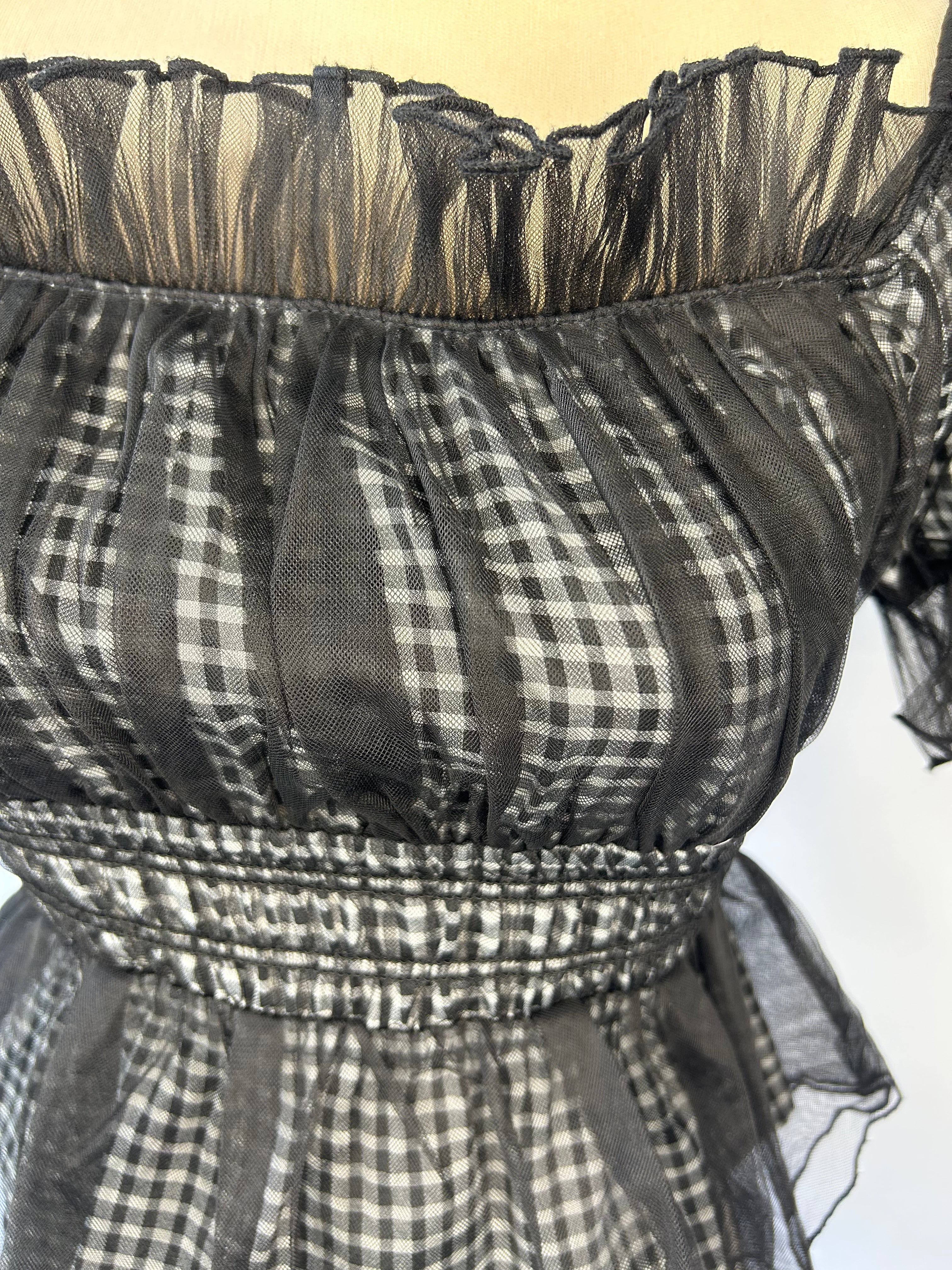 Black Gingham Blouse