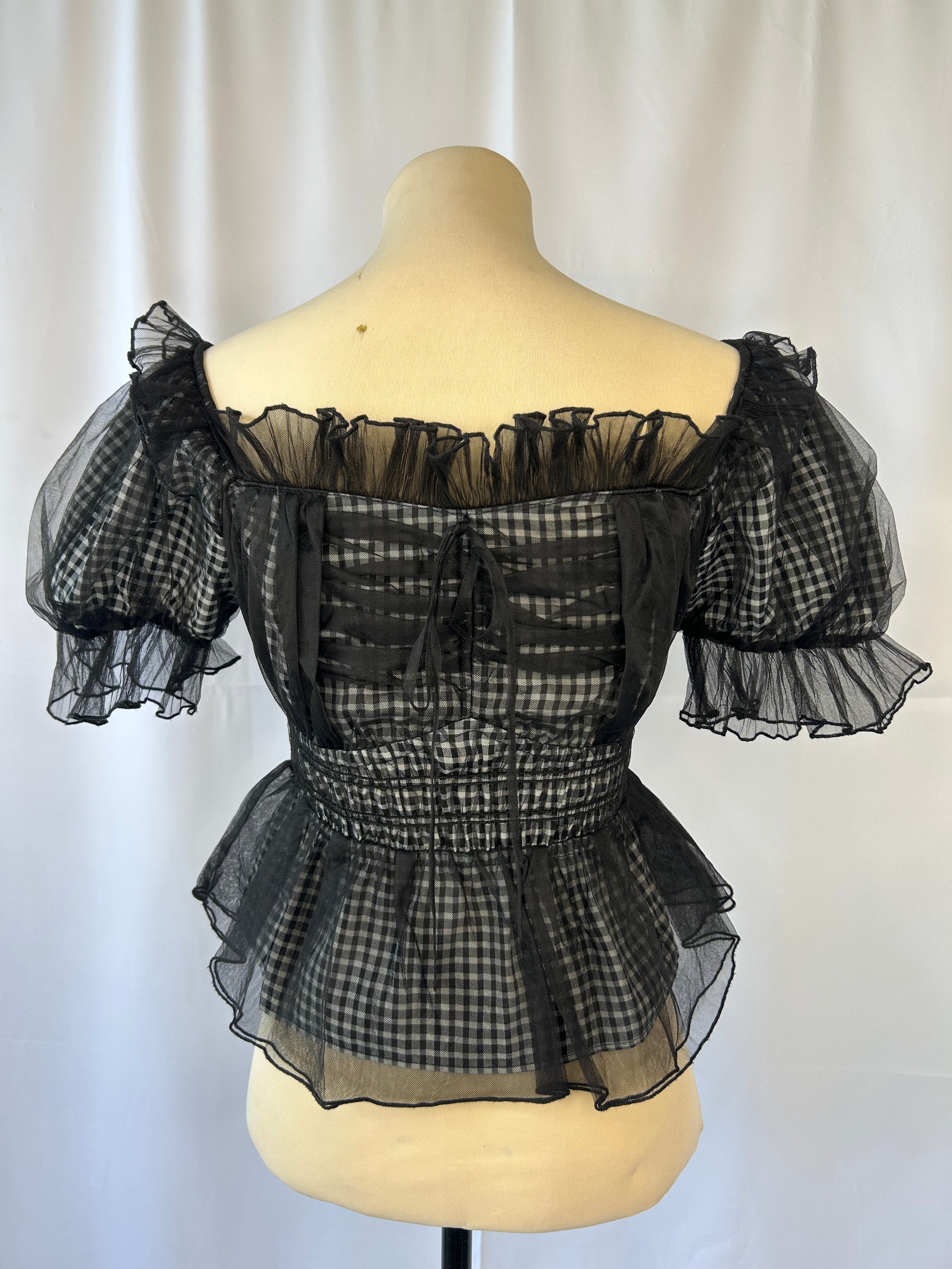 Black Gingham Blouse