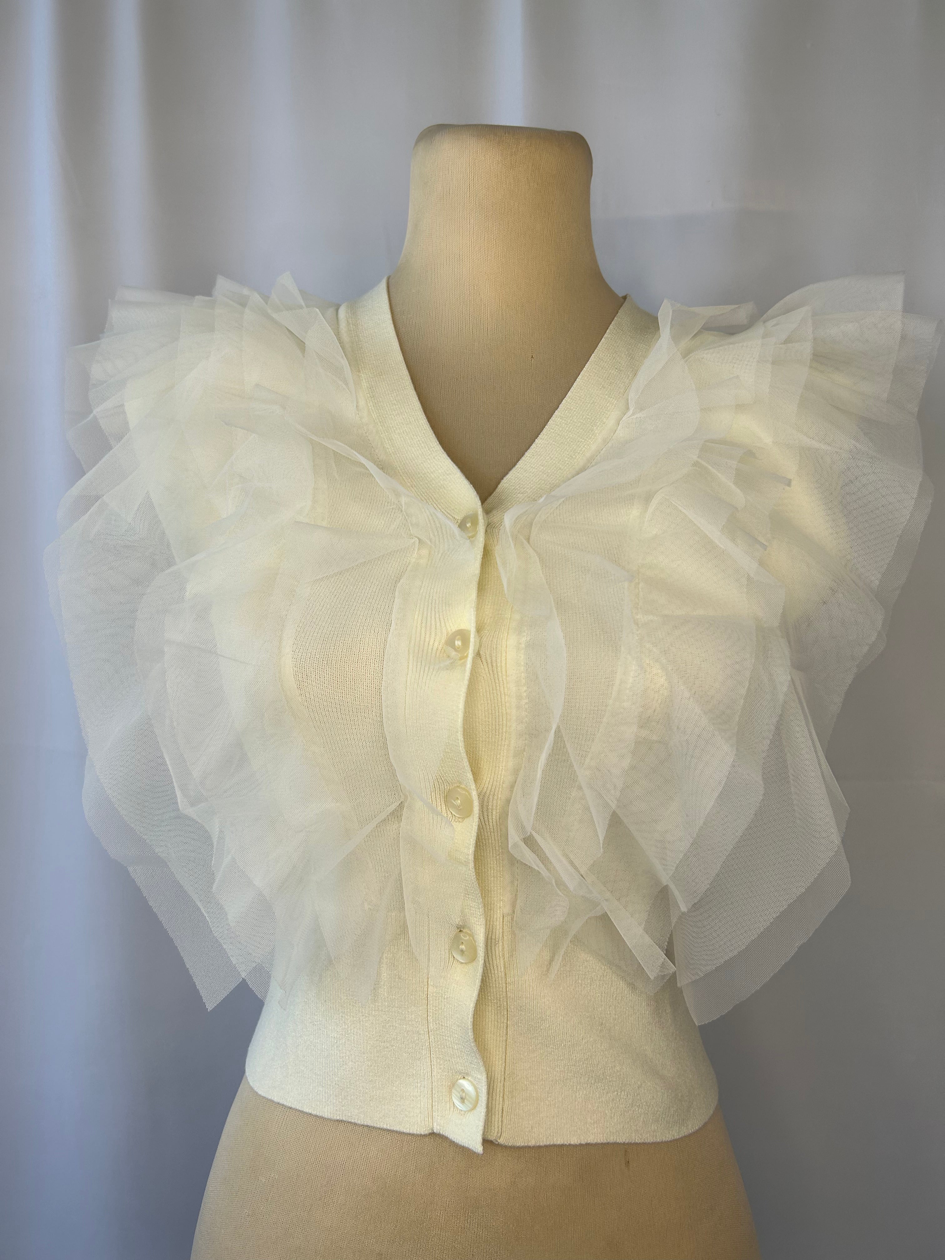 Ivory Knit Button-up Top