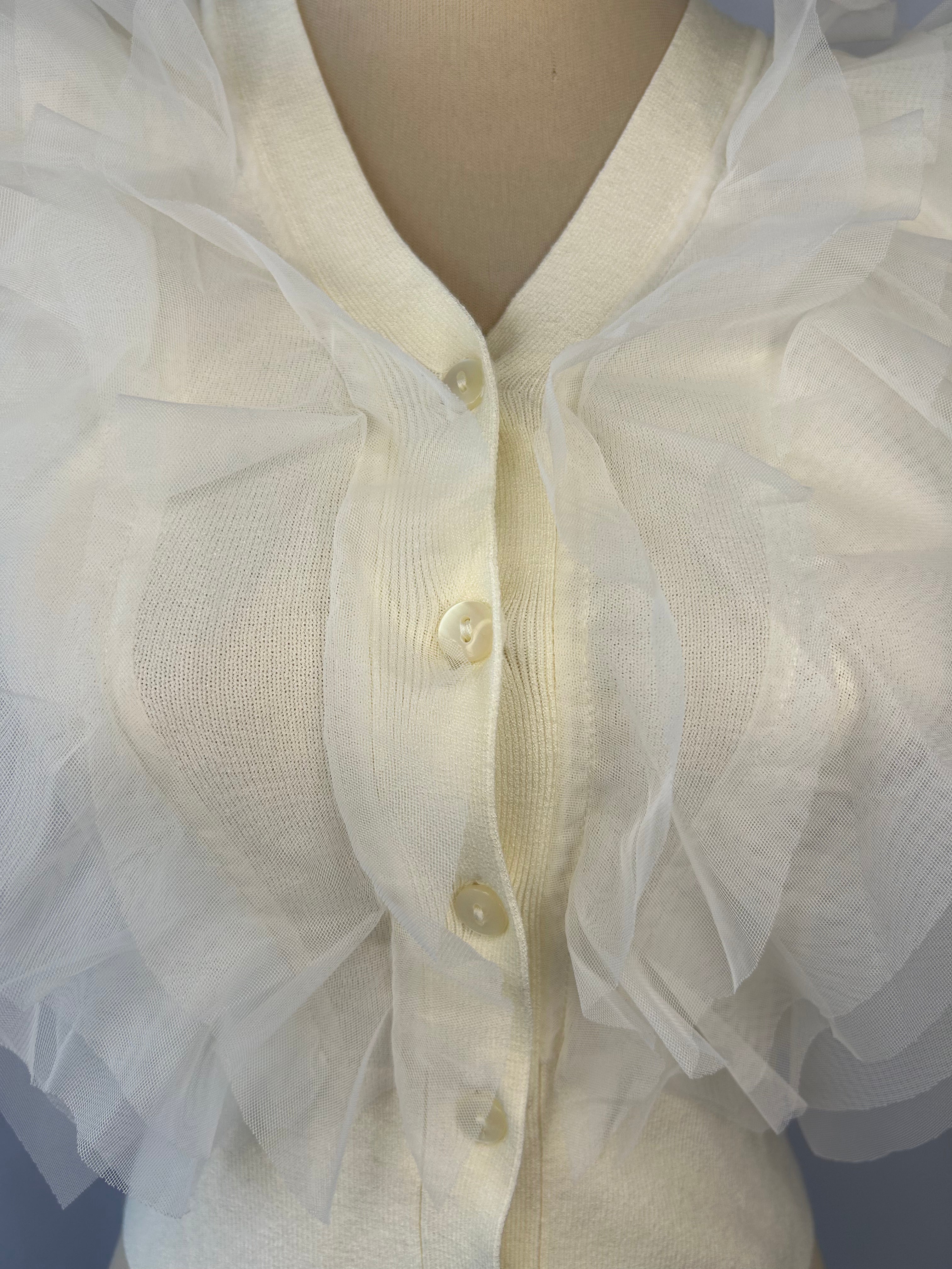 Ivory Knit Button-up Top