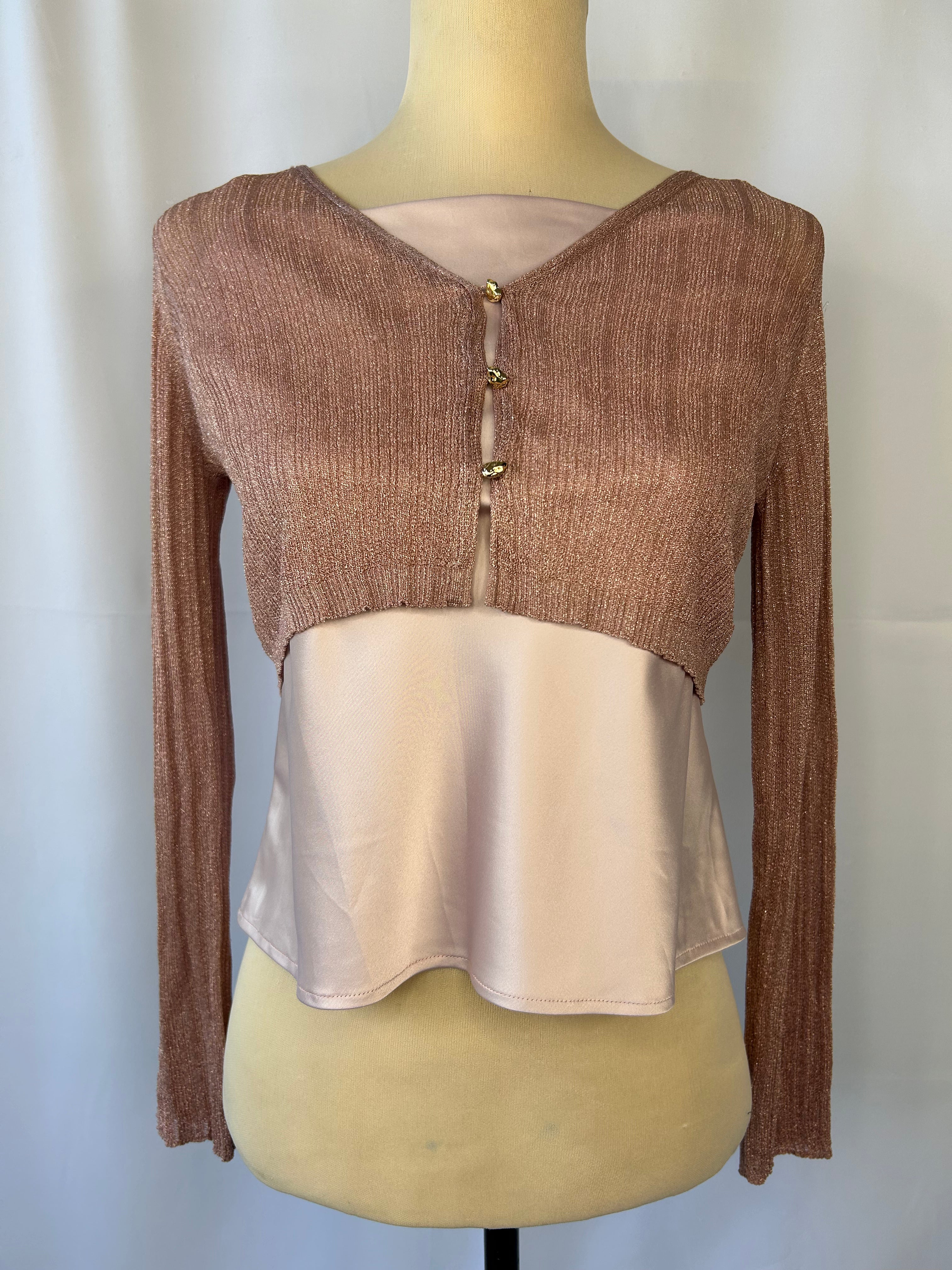 Metallic Knit Layered top
