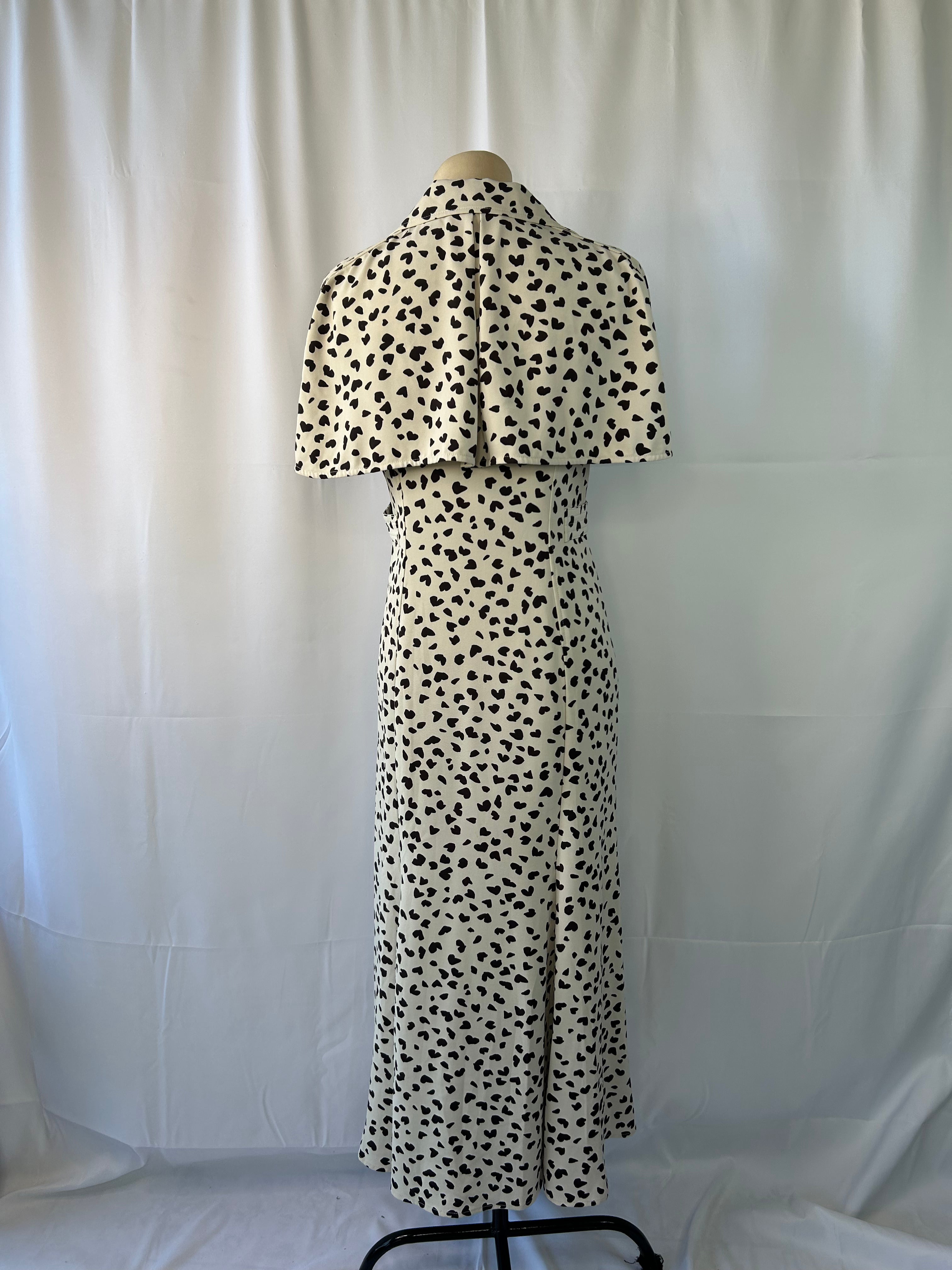 Black and White Heart-Print Dress