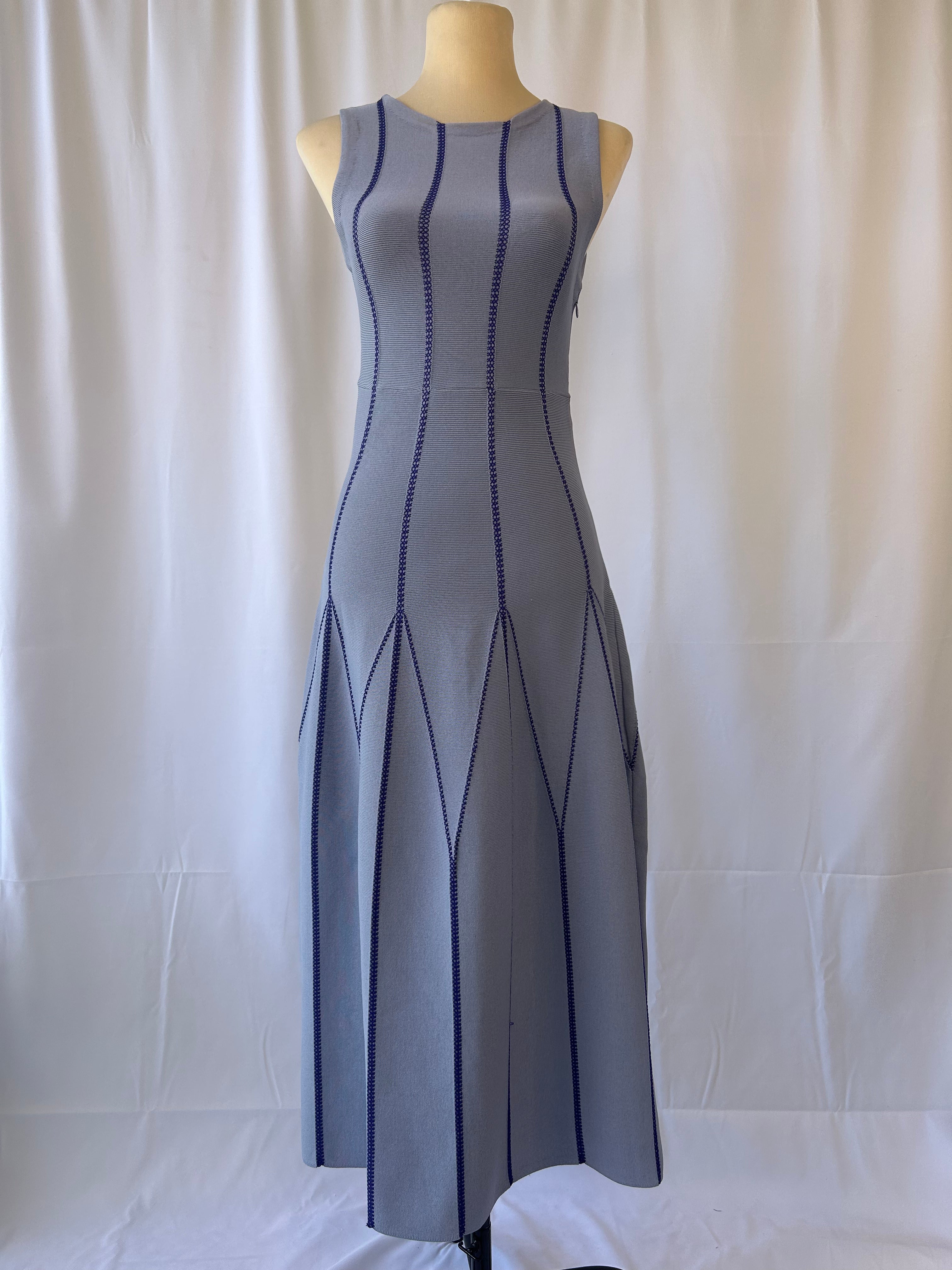 Sleeveless Light Blue Knit Dress