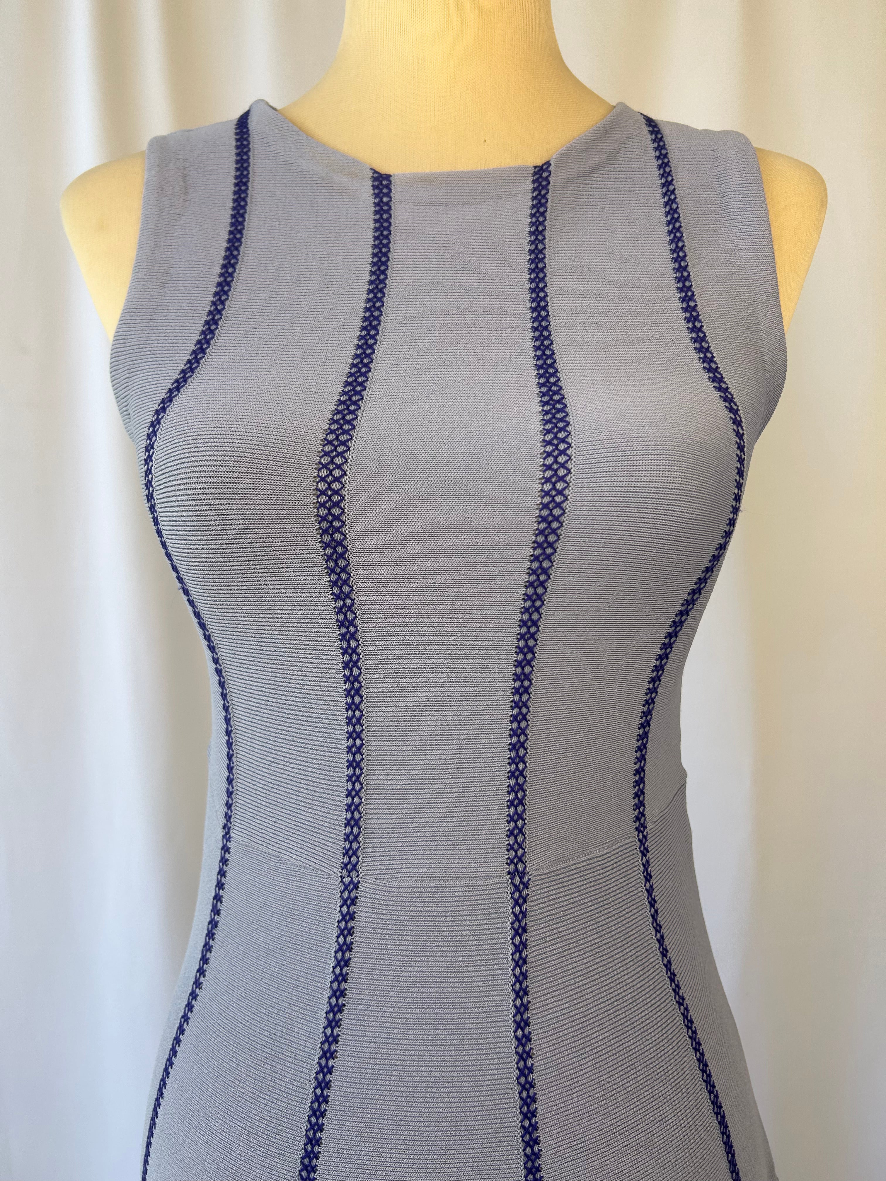 Sleeveless Light Blue Knit Dress