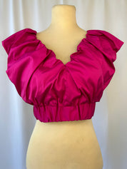 Ruffled Neckline Cropped Top