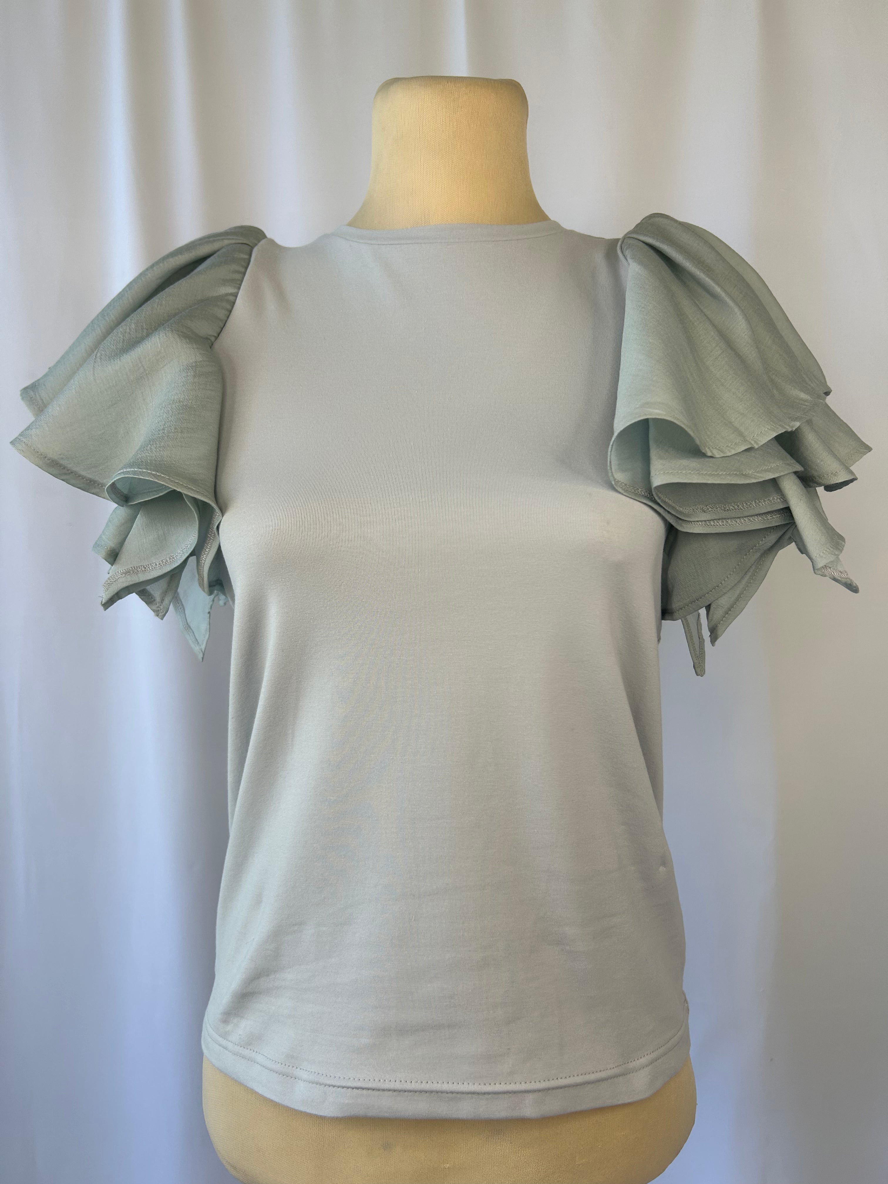 Short-Sleeve Top With Ruffle Sleeves