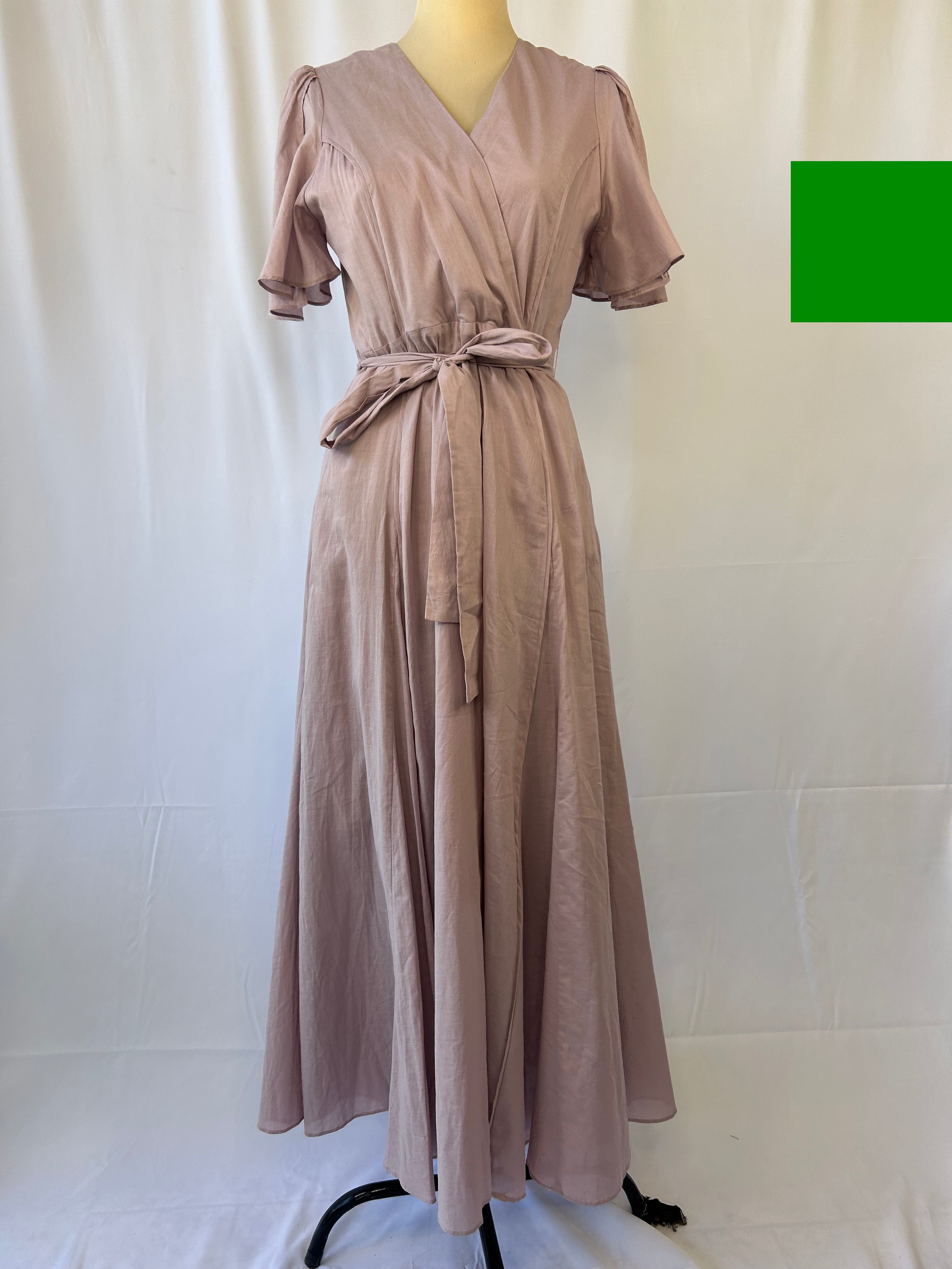 Wrap-Style Short Sleeve Maxi Dress