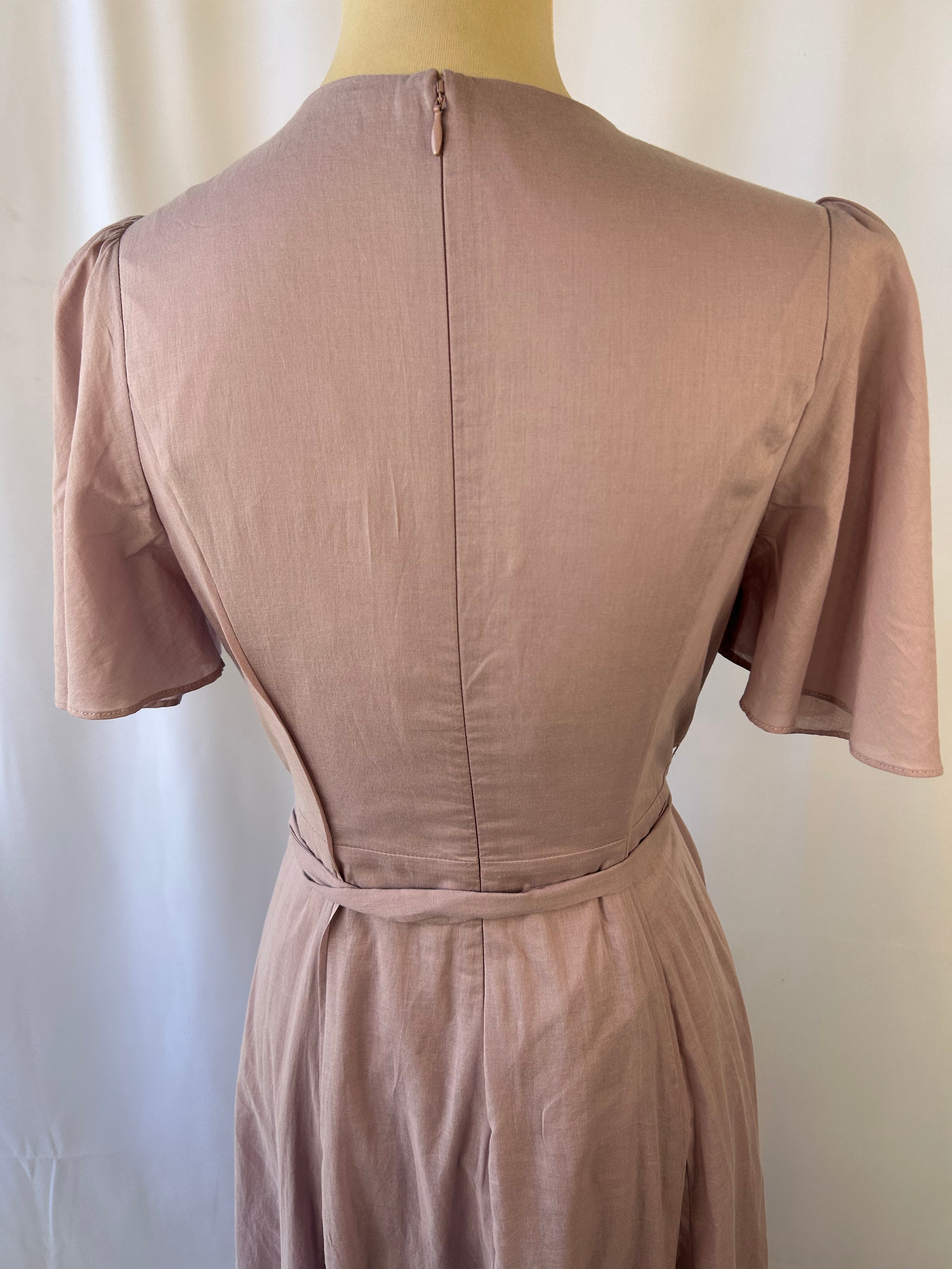 Wrap-Style Short Sleeve Maxi Dress