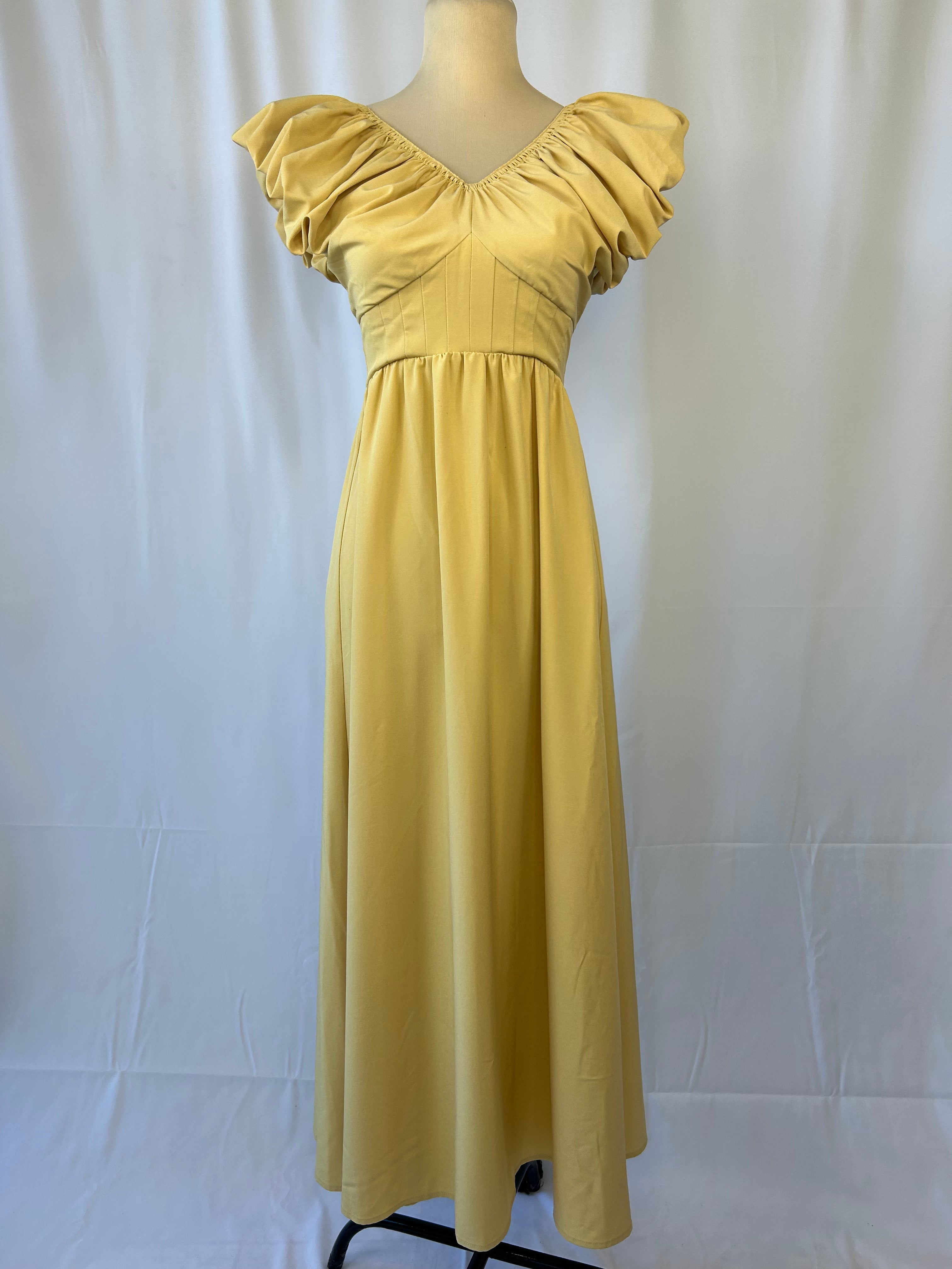 Ruched Sleeve Maxi Dress