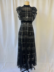 Sheer Sequin Plaid Dress