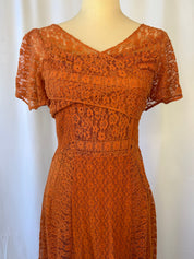 Rust Orange Lace Dress