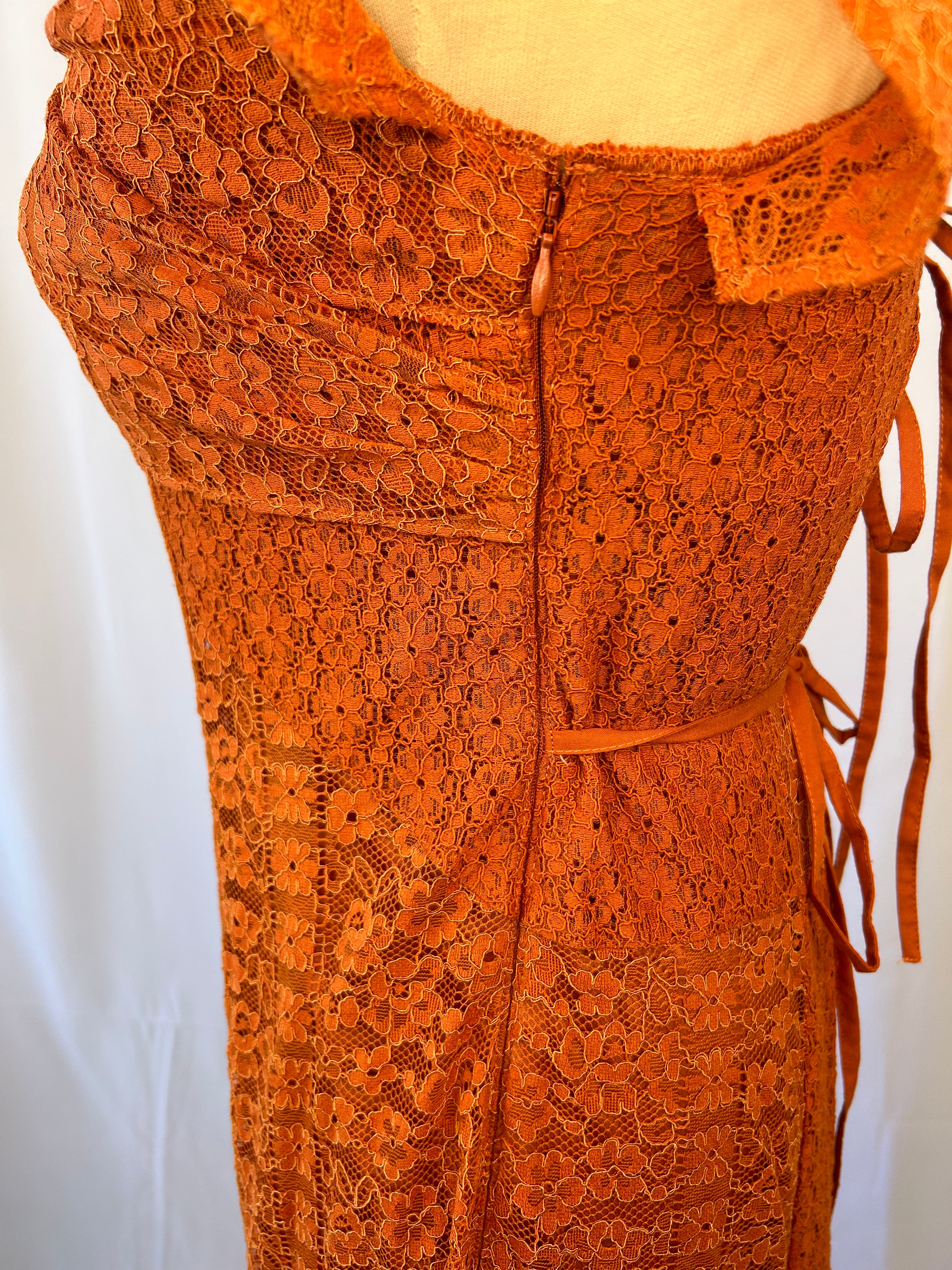 Rust Orange Lace Dress