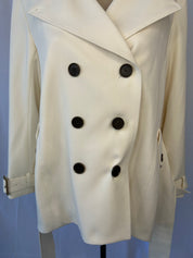 Ivory Double-Breasted Belted Trench Jacket