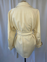 Ivory Double-Breasted Belted Trench Jacket