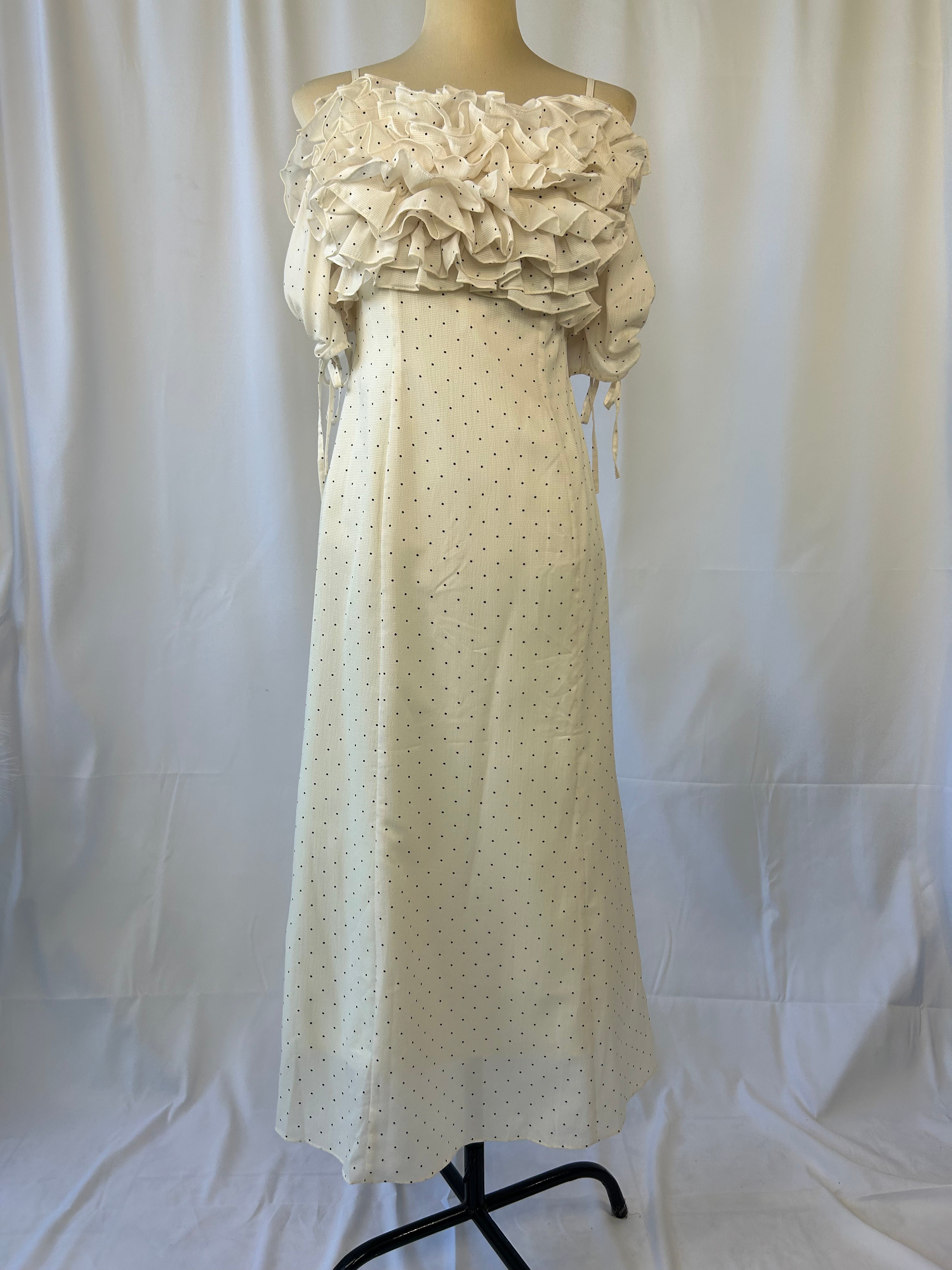 Off-Shoulder Polka Dot Dress