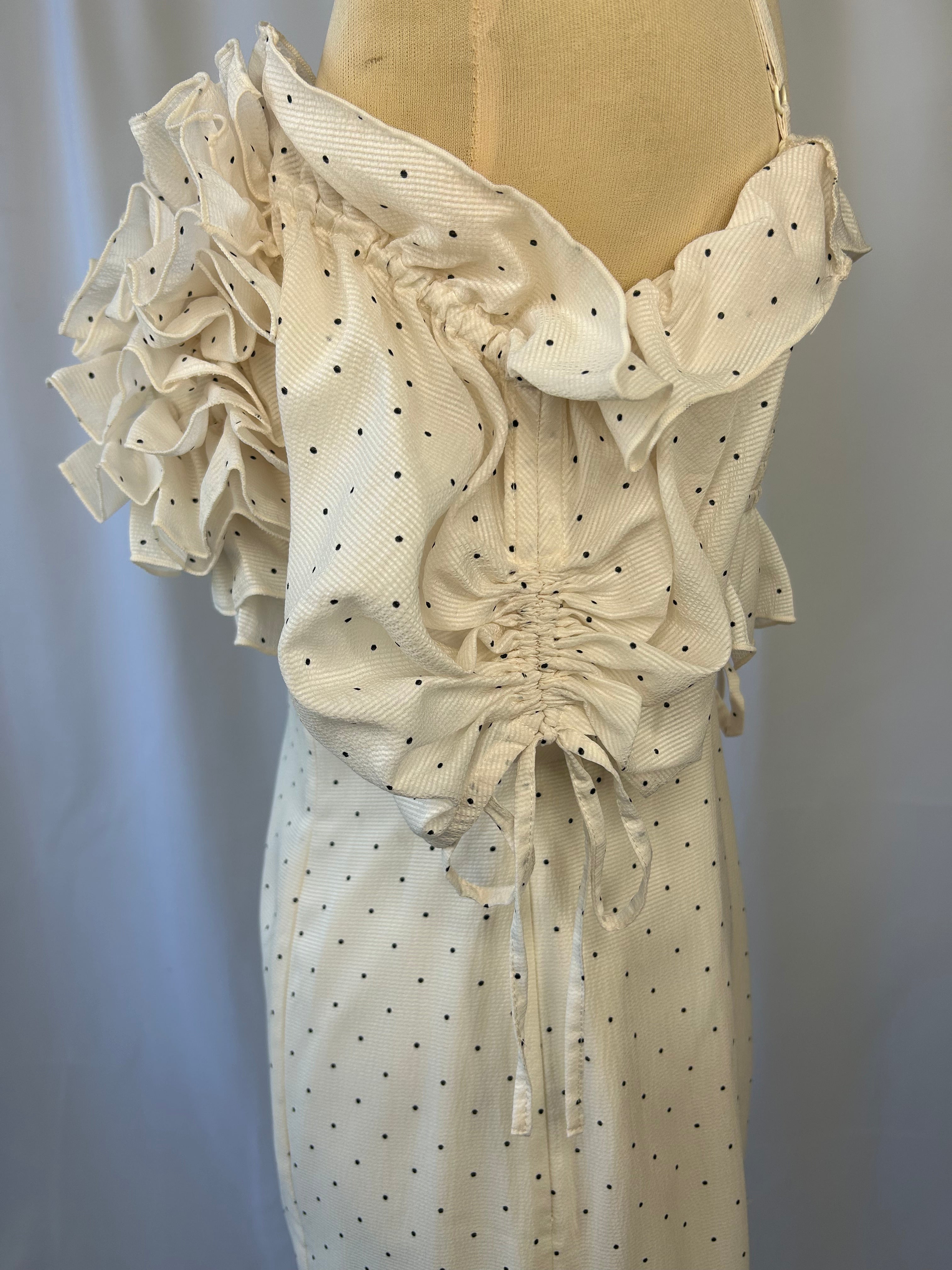 Off-Shoulder Polka Dot Dress