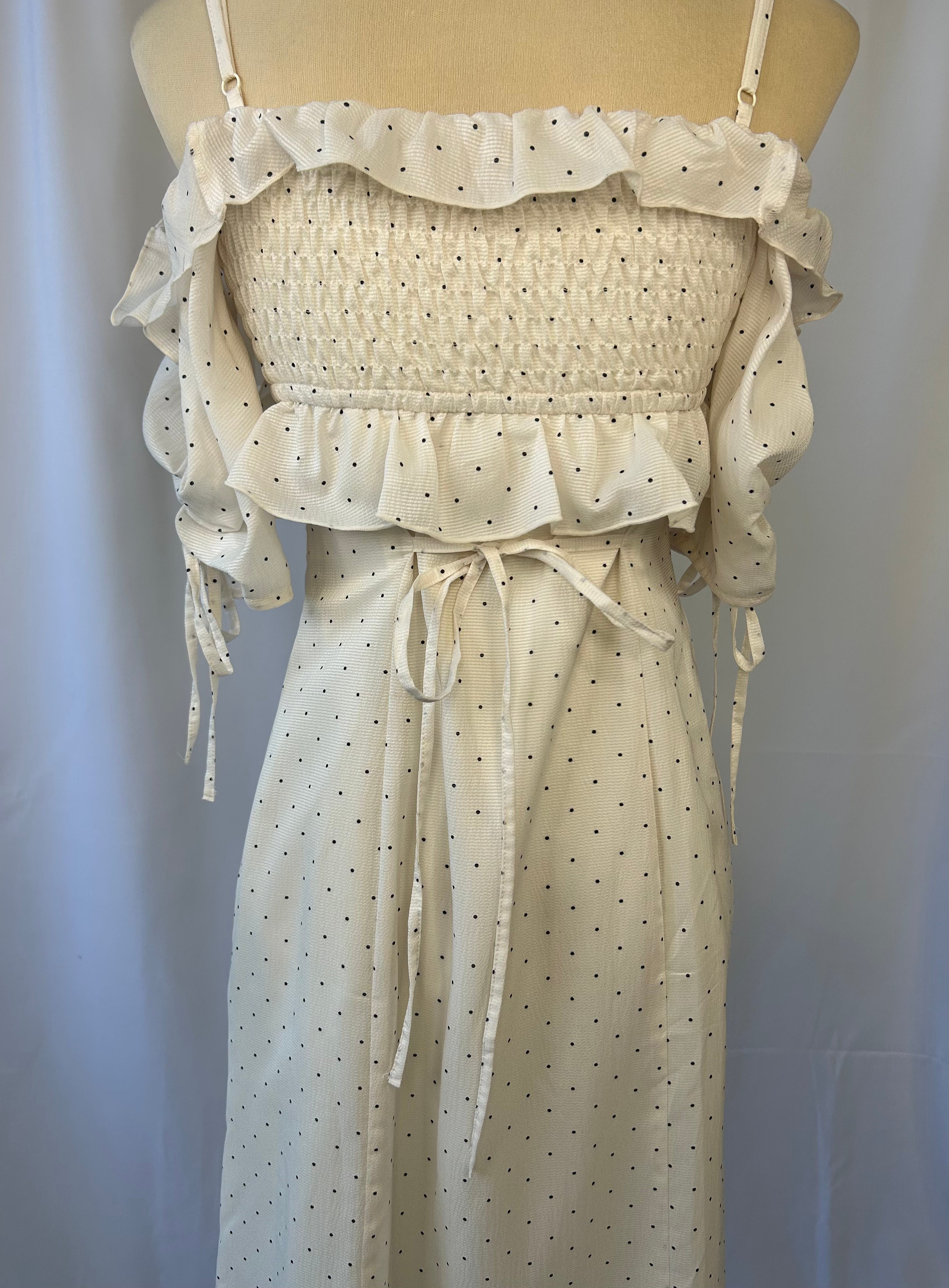 Off-Shoulder Polka Dot Dress