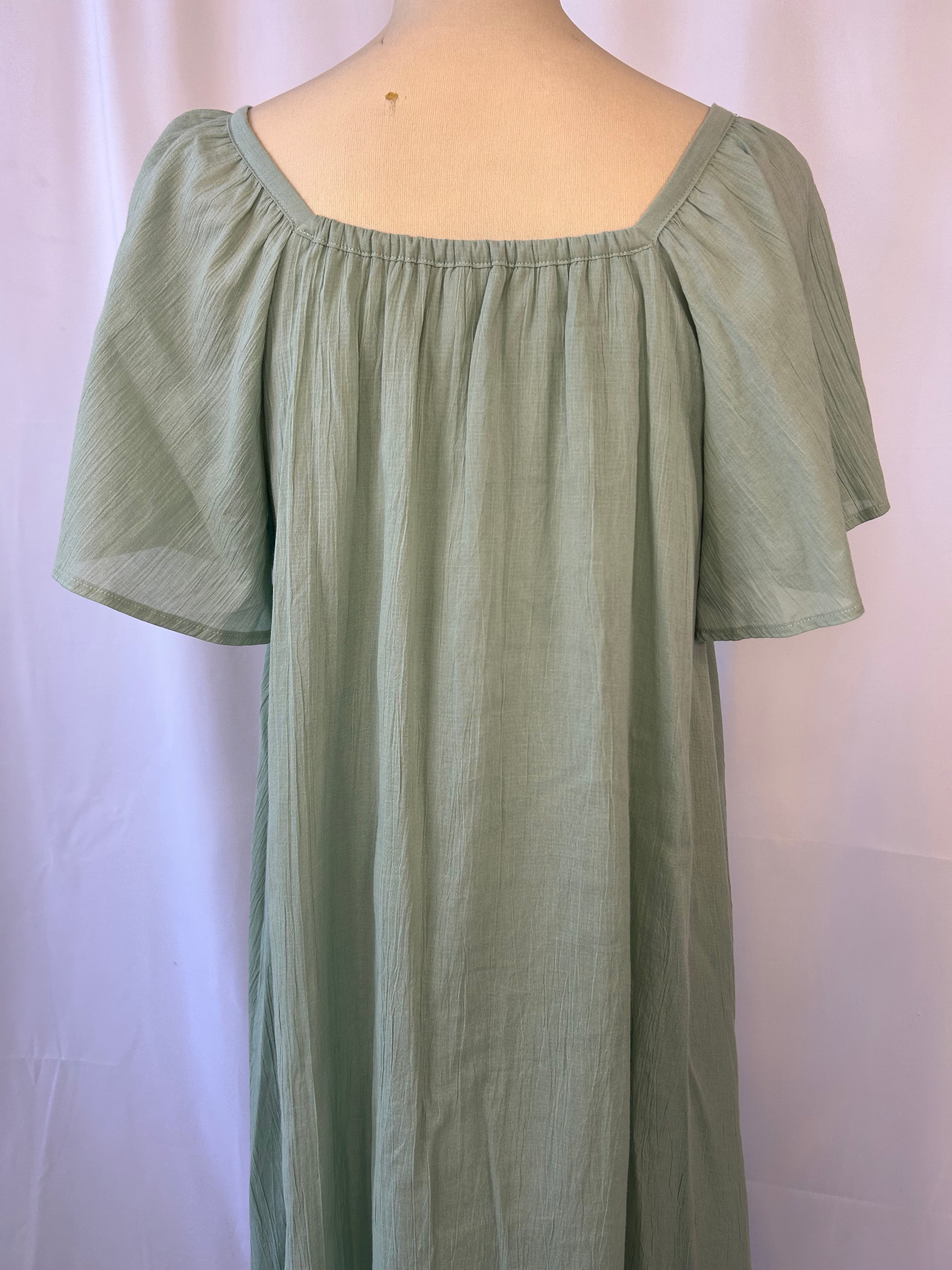 Loose-Fit Square-Neck Maxi Dress