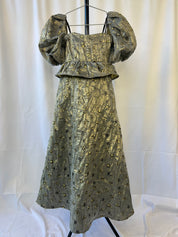 Metallic Floral Jacquard Dress