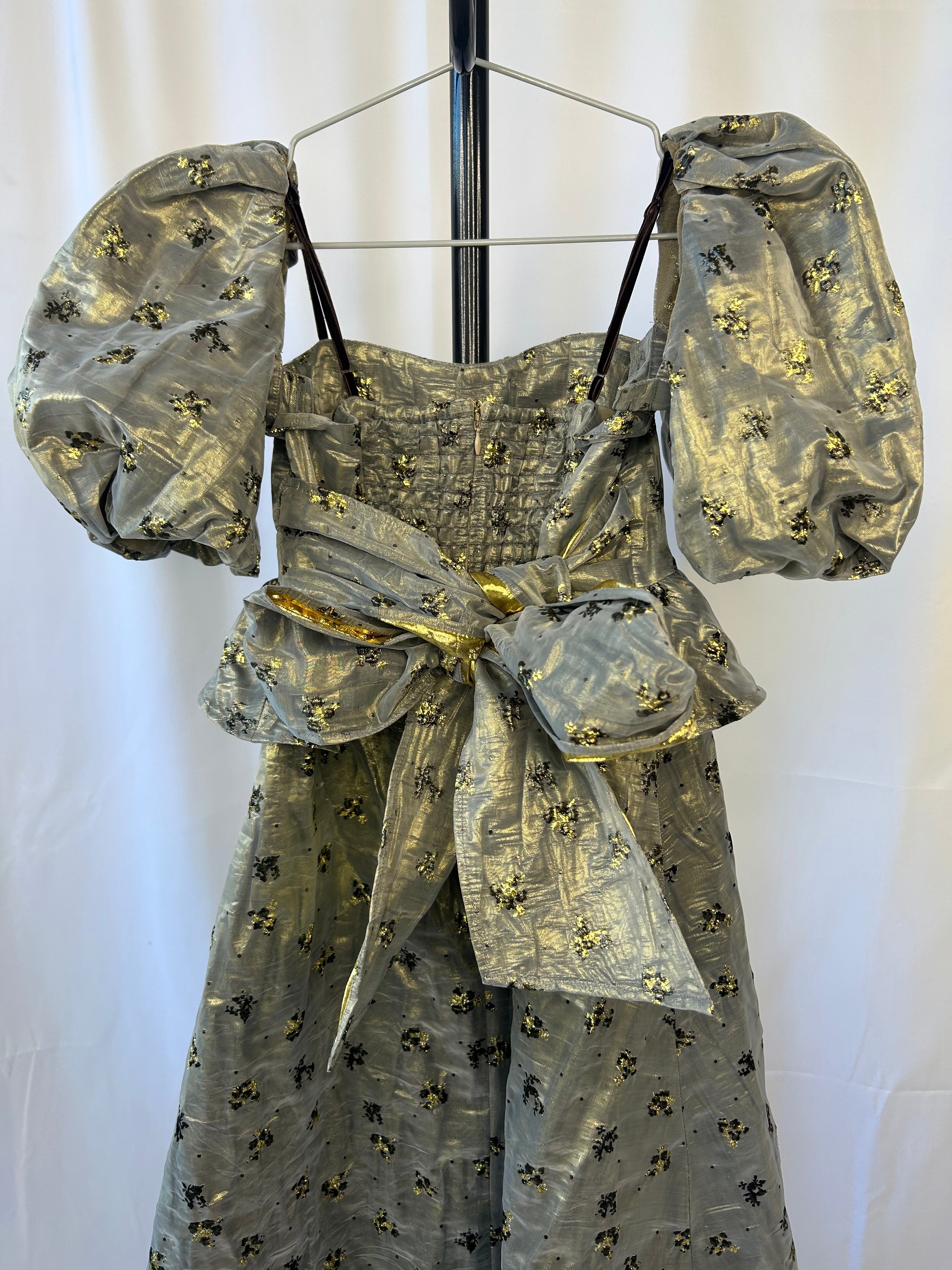 Metallic Floral Jacquard Dress