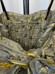 Metallic Floral Jacquard Dress