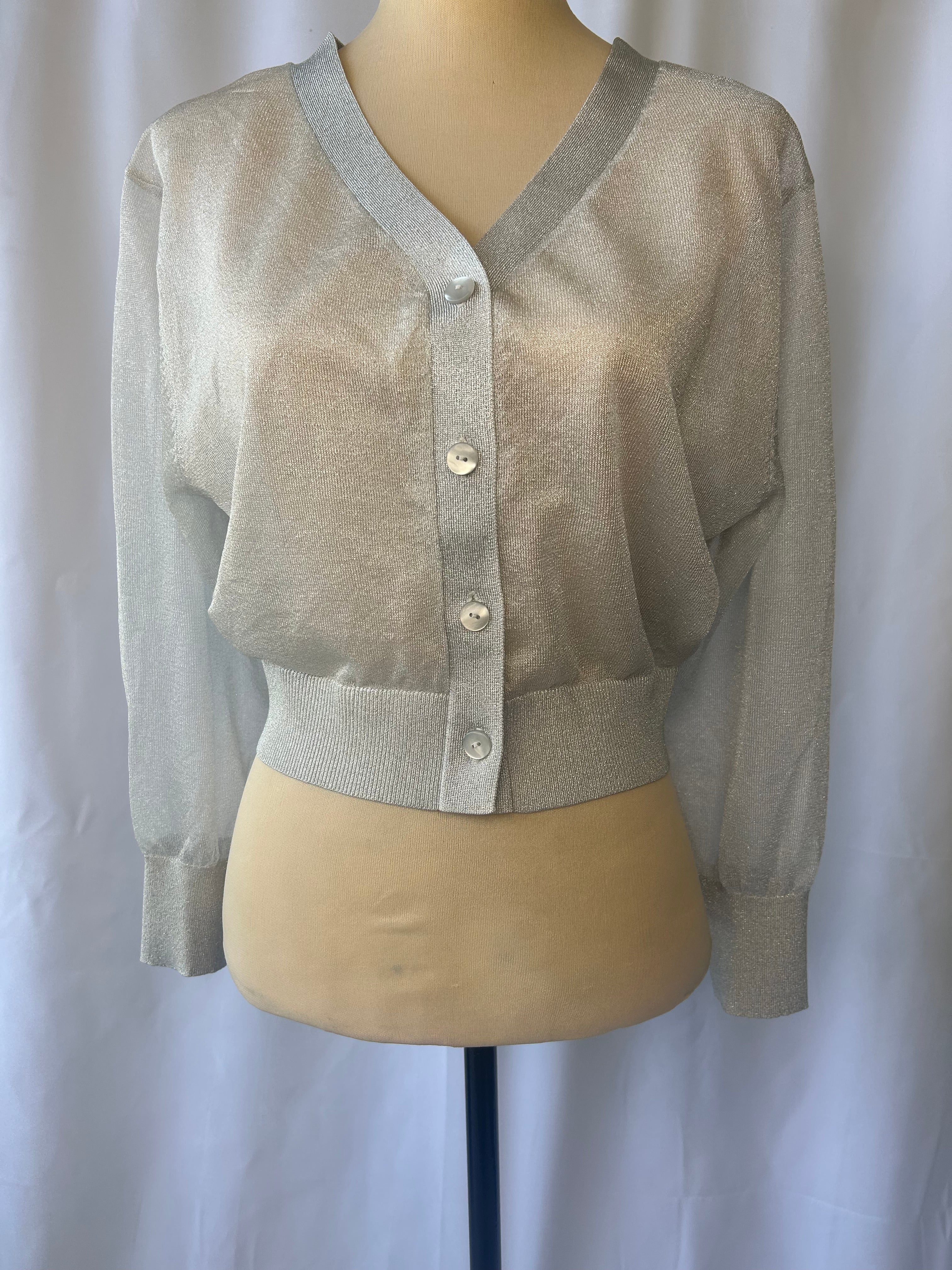 Sheer Metallic Cardigan