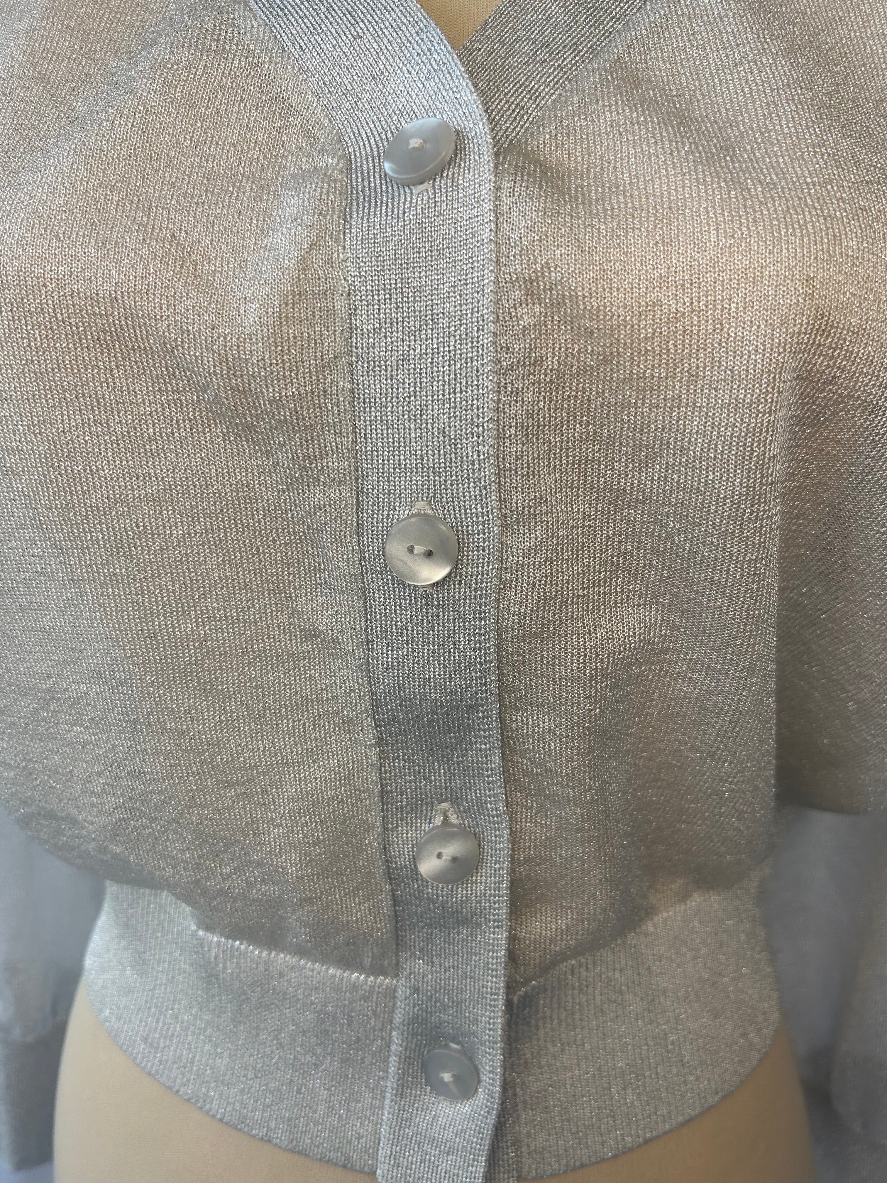 Sheer Metallic Cardigan