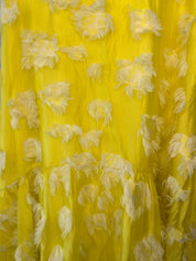 Yellow Textured A-Line Skirt