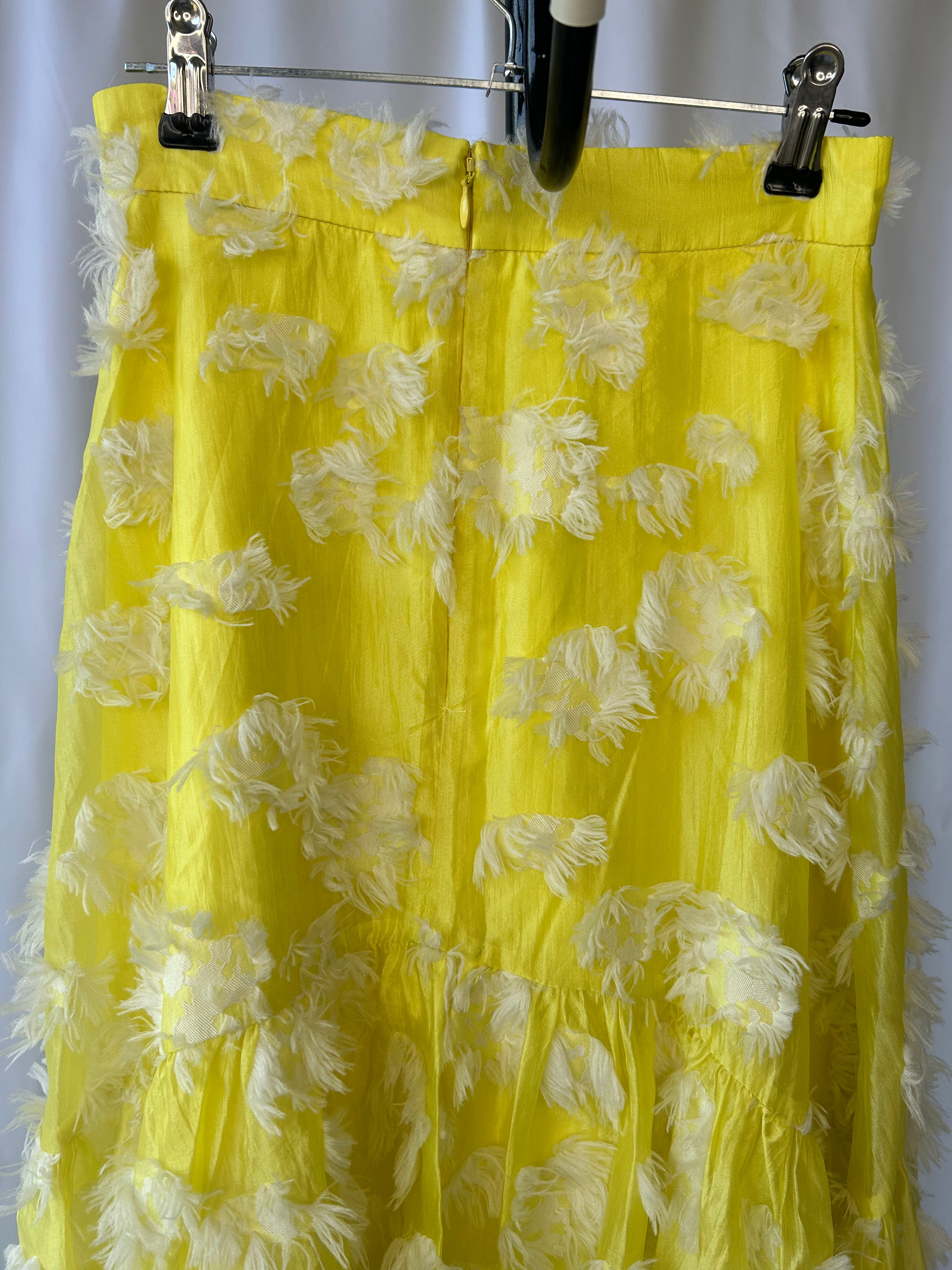 Yellow Textured A-Line Skirt
